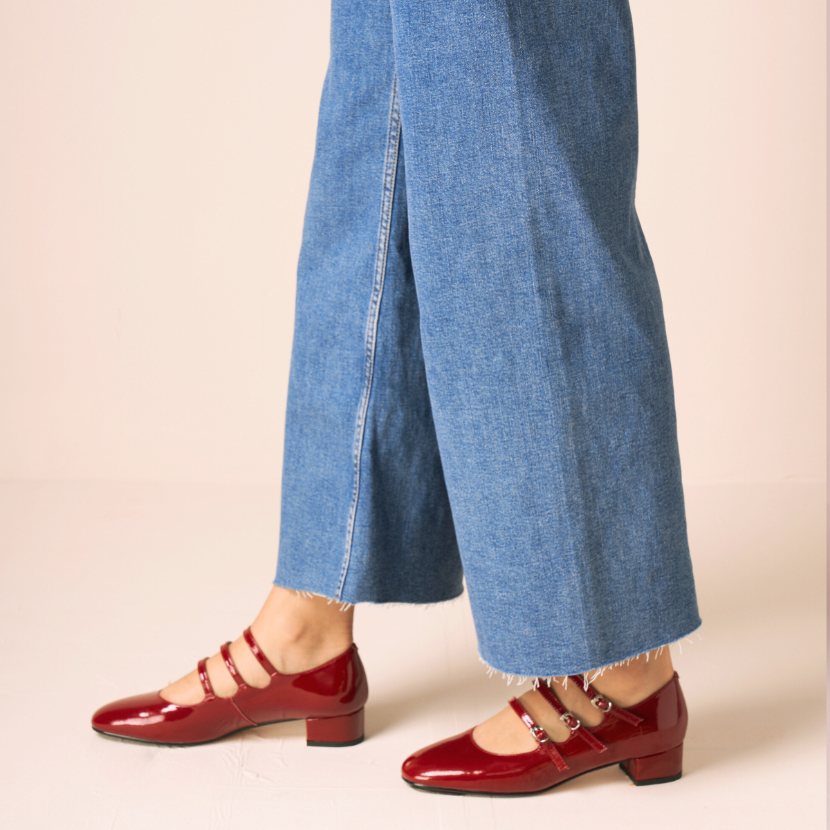 three strap mary janes