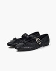 Knitted Bow Tie Mary Jane Flats