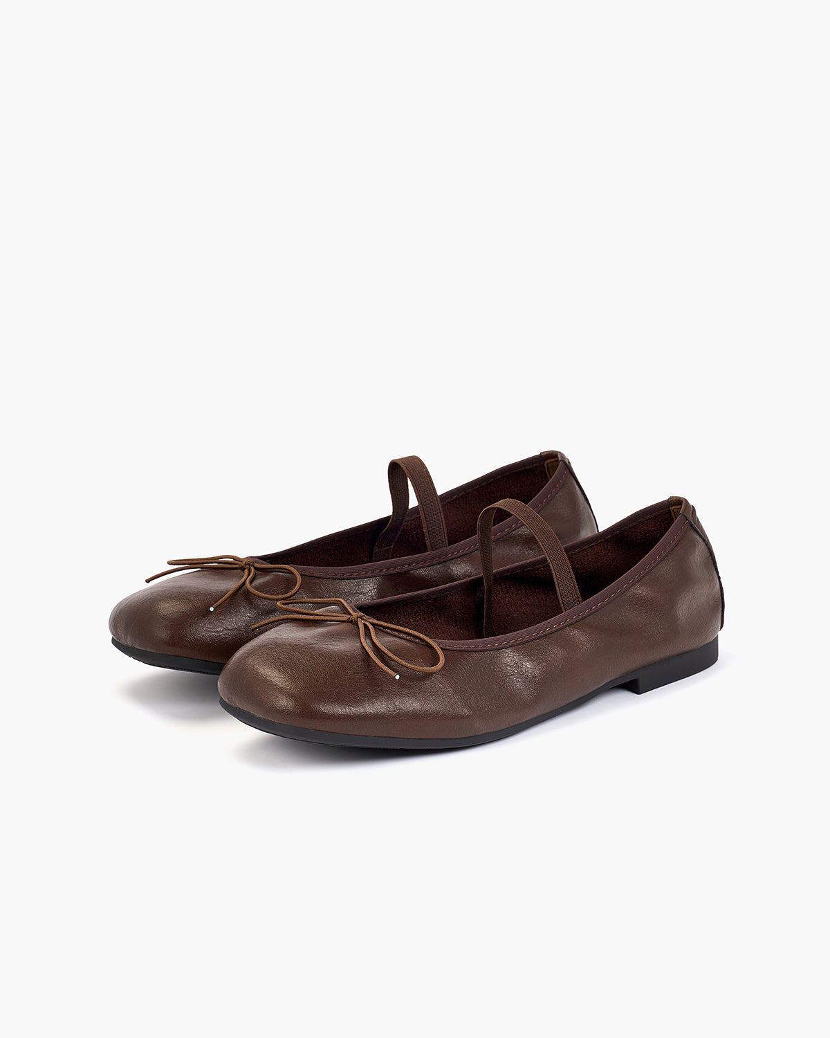 brown halter neck midi dress Relan Lt Brown Suede Ballet Flats main image 1