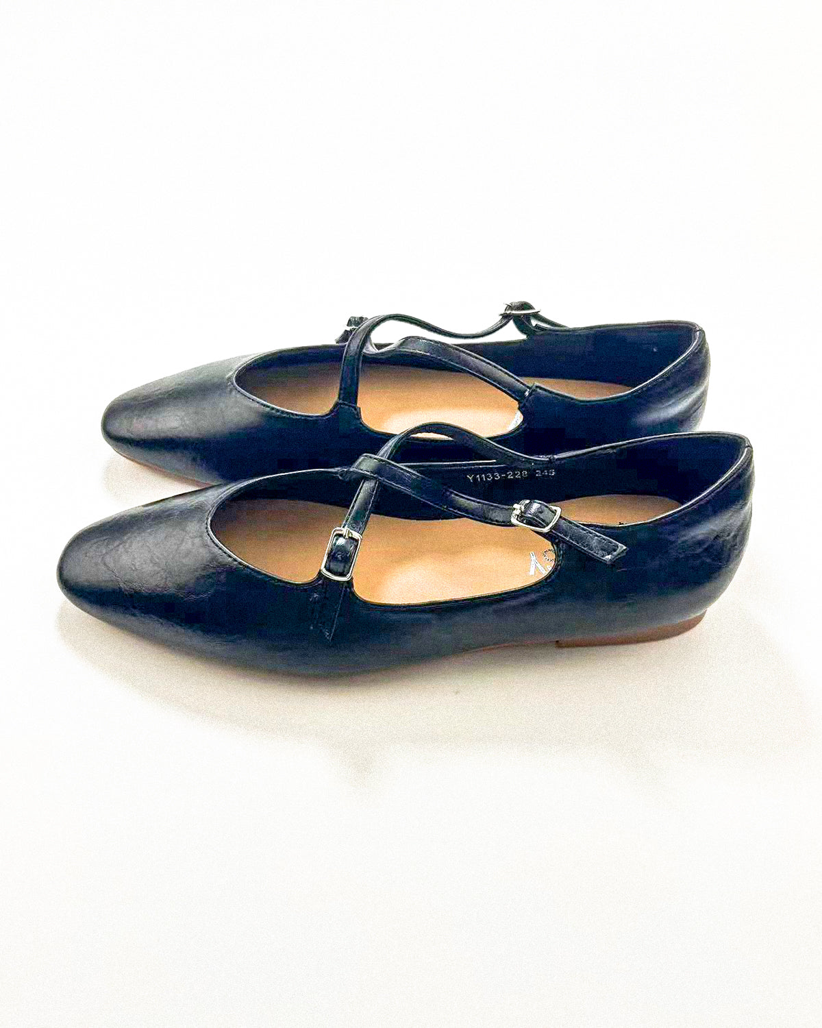 Cross Straps Point Toe Mary Janes – Raboesy