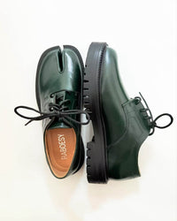 Lace Up Thick Heel Tabi Loafers