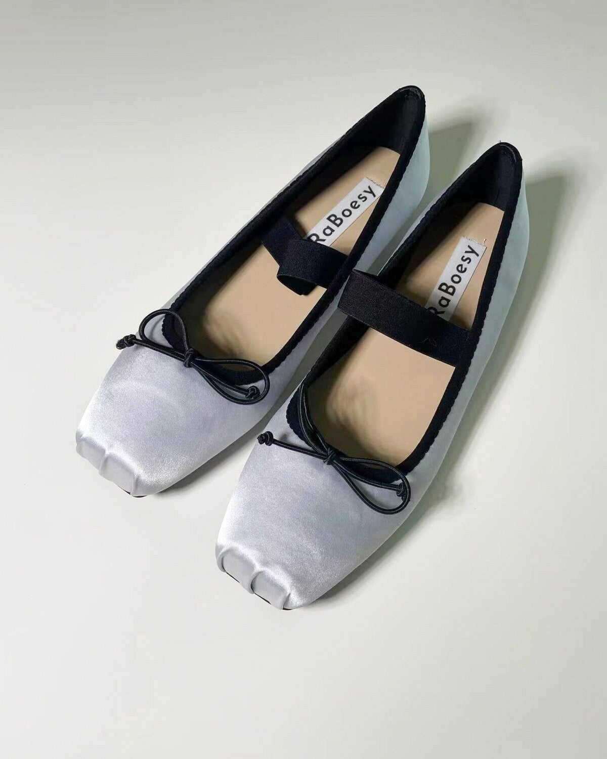Retro Black Gray Satin Bow Tie Ballet Flats | Women Soft Foldable Ballerina | Cute Round Toe Comfortable Single Strap Ballet Shoes